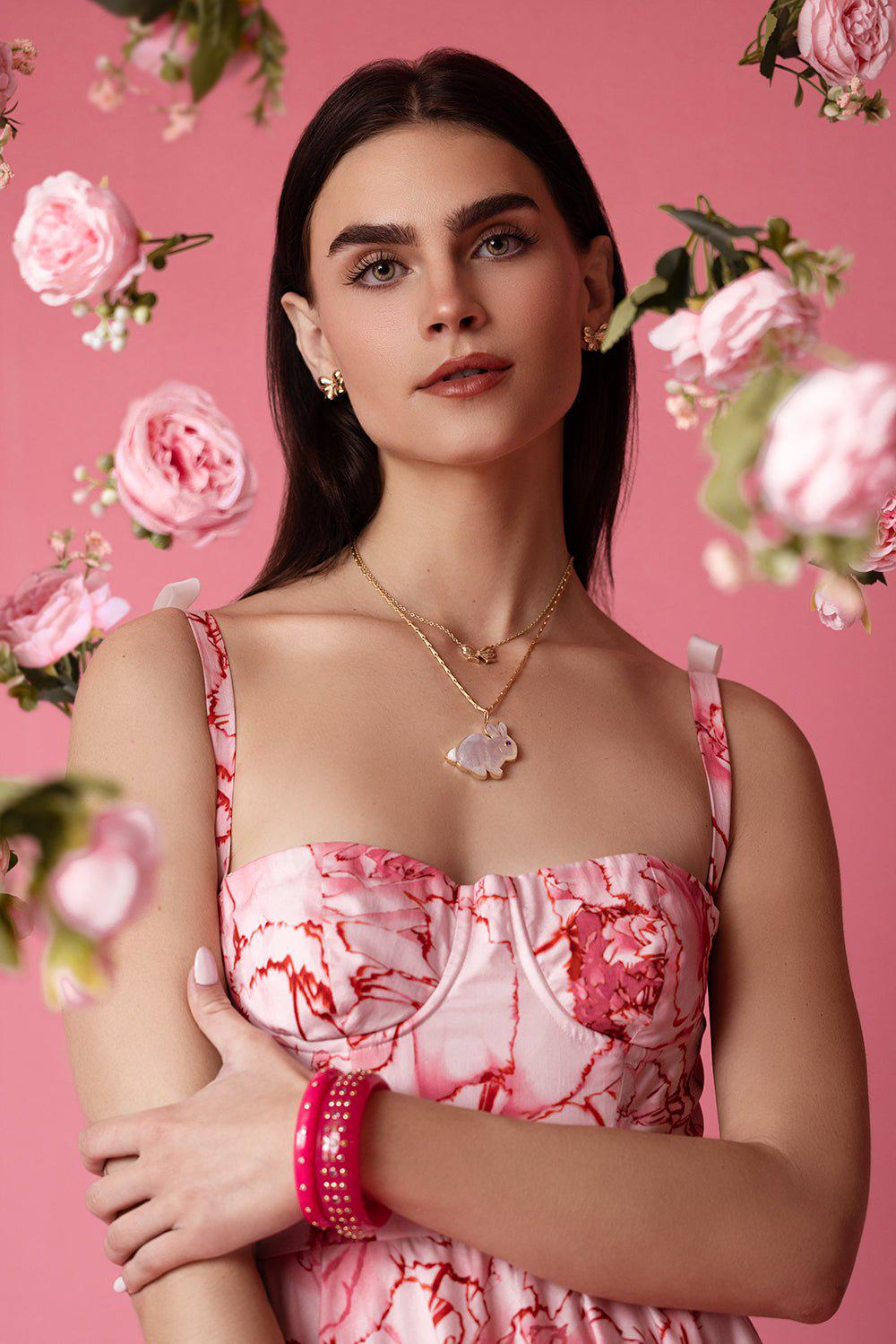 MASON & BOOKS-Evie Bow Necklace-YELLOW GOLD