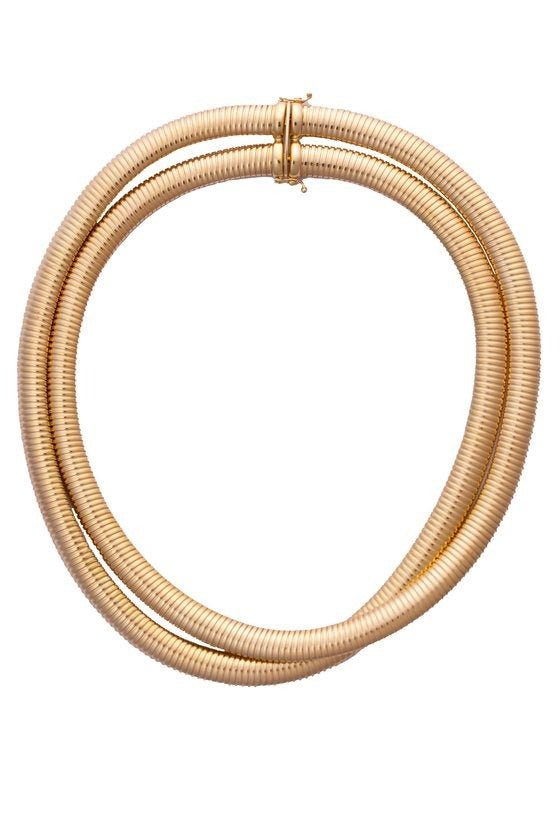 MASON & BOOKS-Slinky Double Tubogas Necklace-YELLOW GOLD