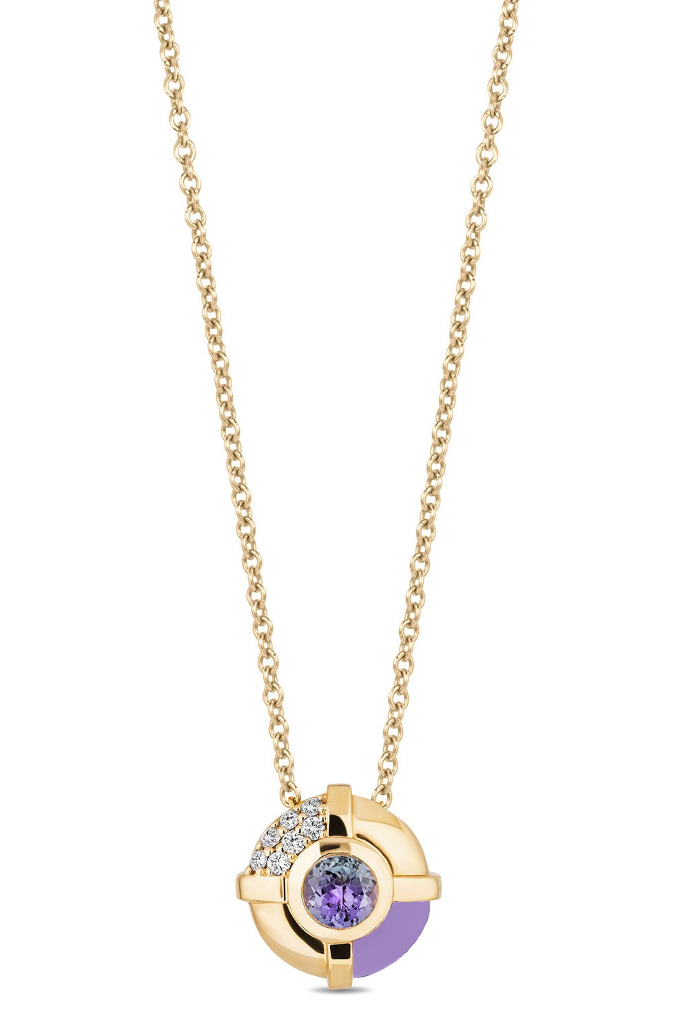 MASON & BOOKS-Small Touch Of Sugar Necklace - Tanzanite-YELLOW GOLD