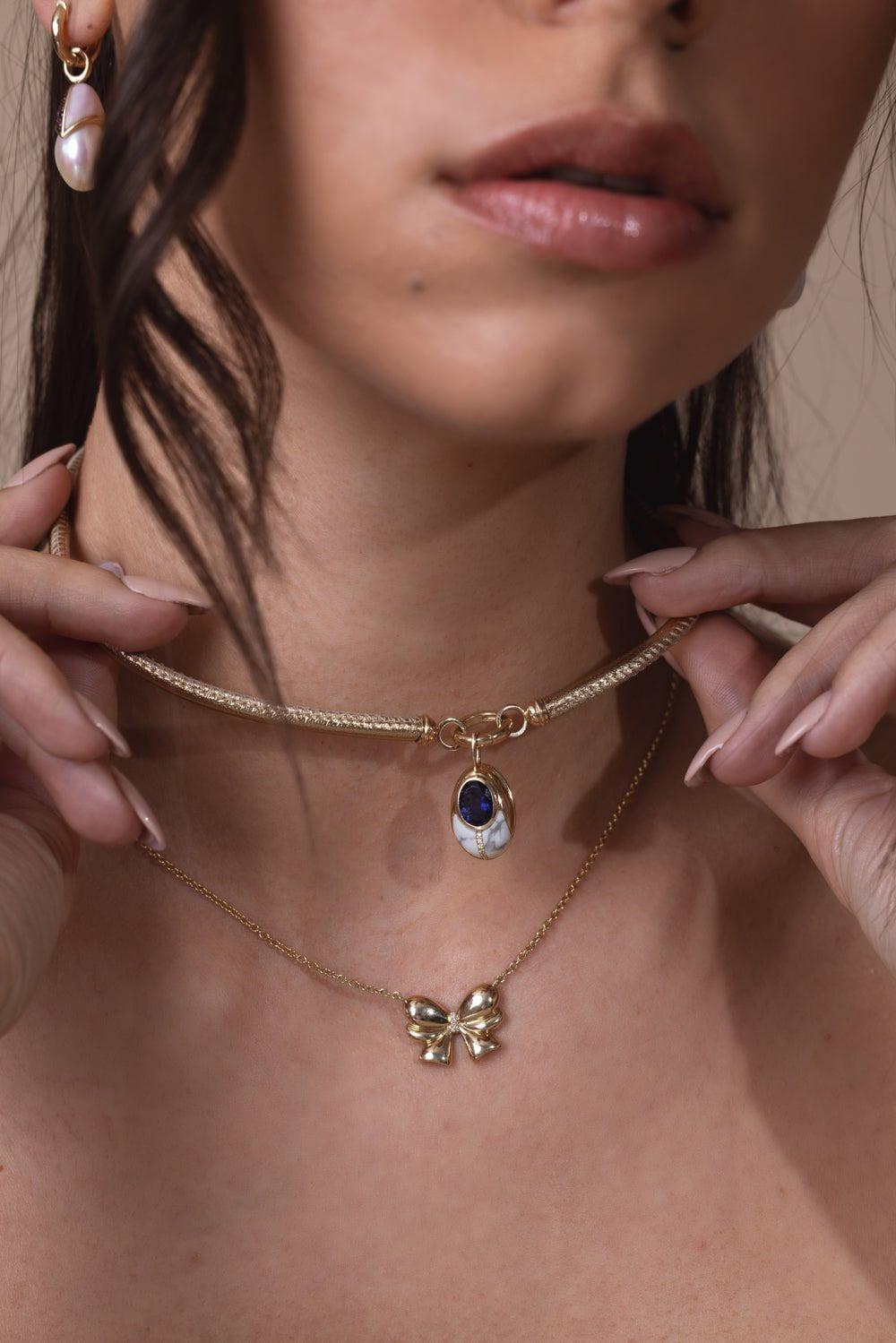 MASON & BOOKS-Iolite Love Bug Pendant-YELLOW GOLD