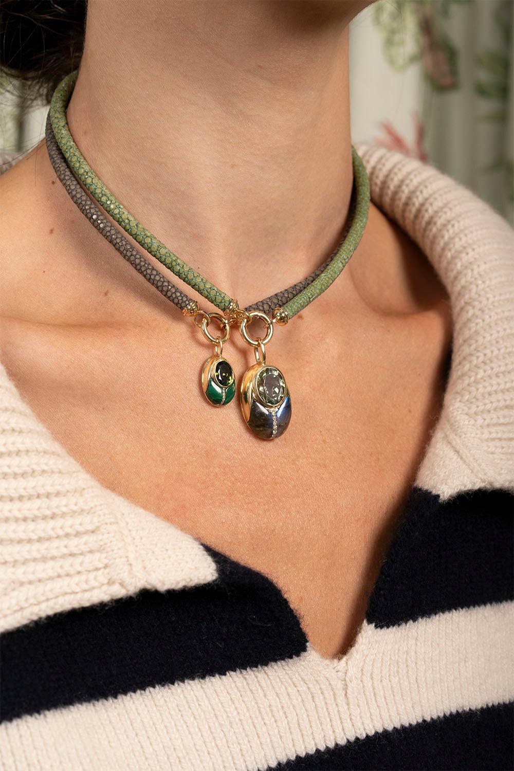 Pink Topaz Big Love Bug Pendant-YELLOW GOLD-JEWELRYFINE JEWELPENDANT-MASON & BOOKS