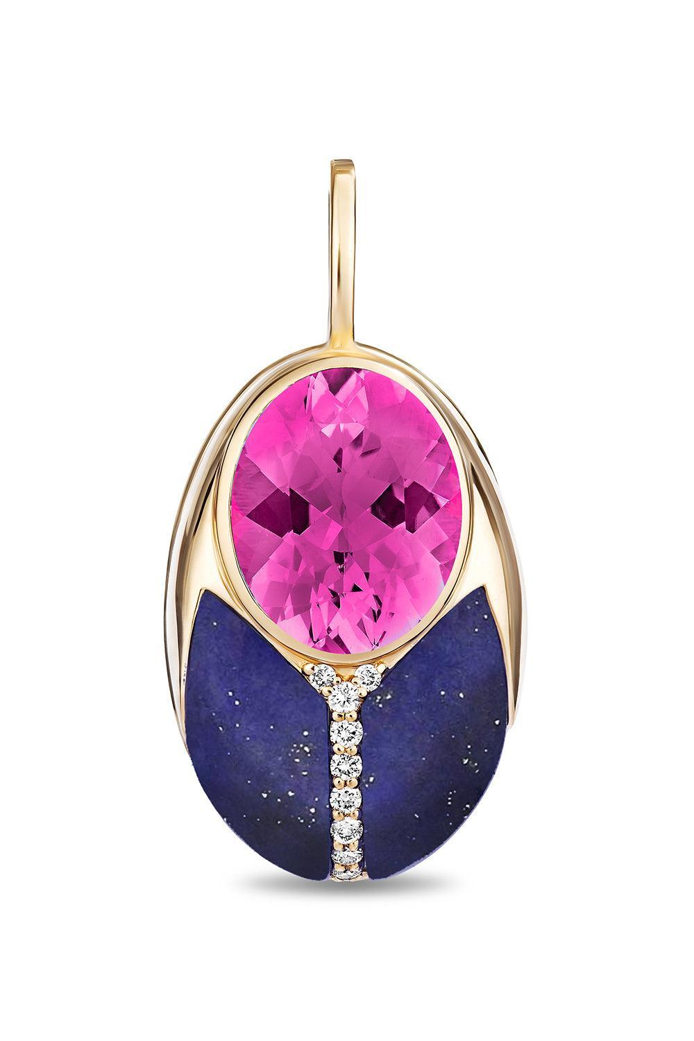 Pink Topaz Big Love Bug Pendant-YELLOW GOLD-JEWELRYFINE JEWELPENDANT-MASON & BOOKS