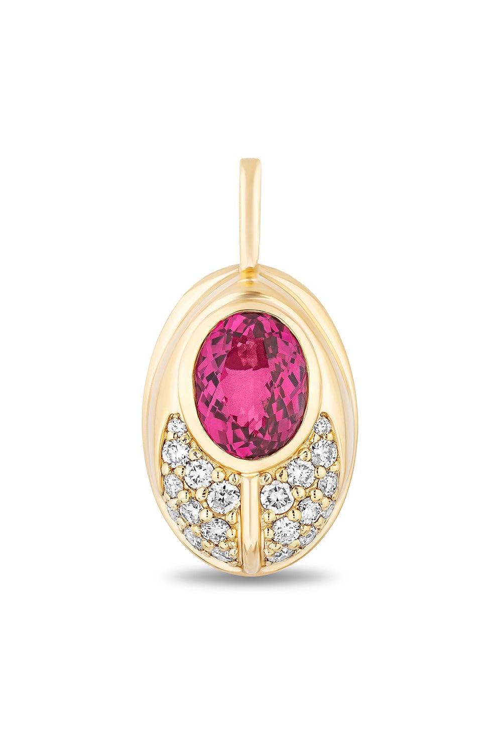 MASON & BOOKS-Pink Topaz Love Bug Pendant-YELLOW GOLD