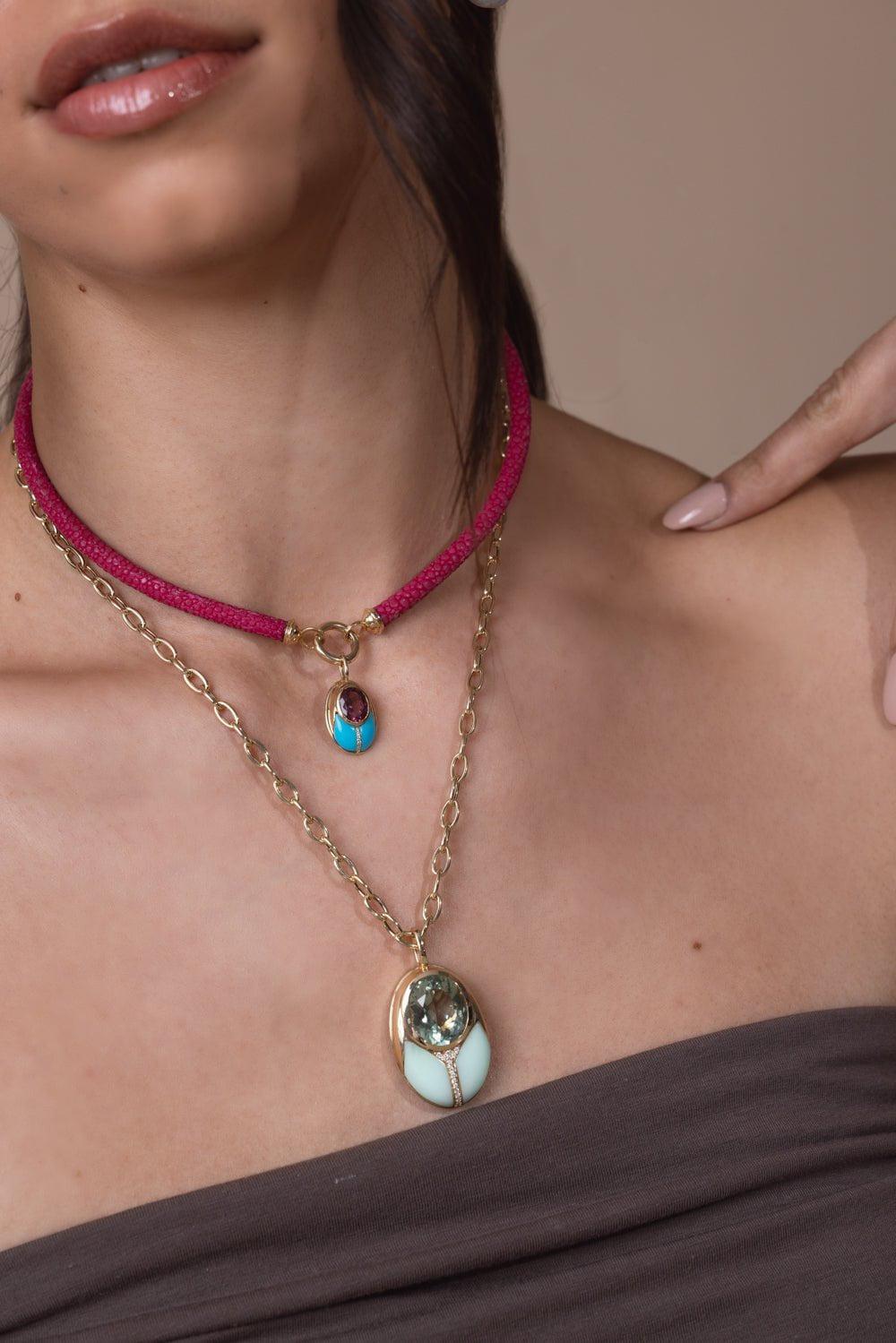 MASON & BOOKS-Tourmaline Love Bug Pendant-YELLOW GOLD