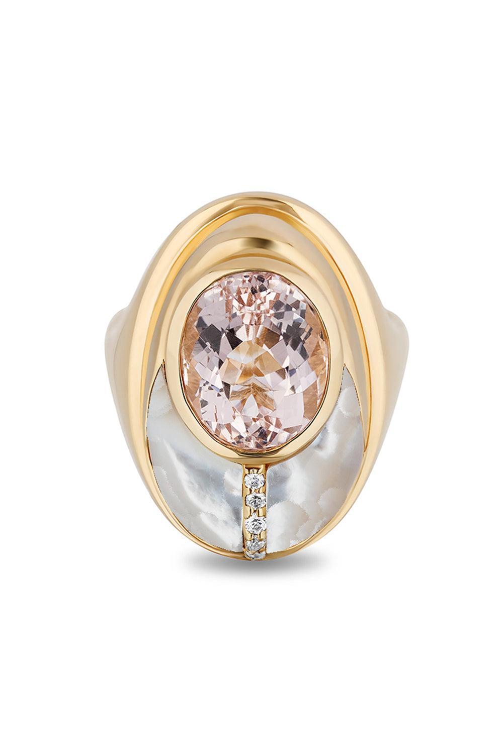 Morganite Love Bug Ring-YELLOW GOLD-6-JEWELRYFINE JEWELRING-MASON & BOOKS