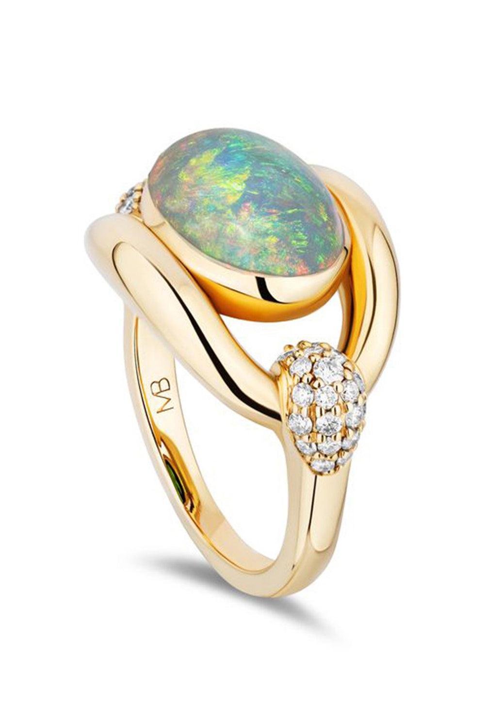 Opal Diamond Slingshot Solitaire Ring-YELLOW GOLD-6-JEWELRYFINE JEWELRING-MASON & BOOKS