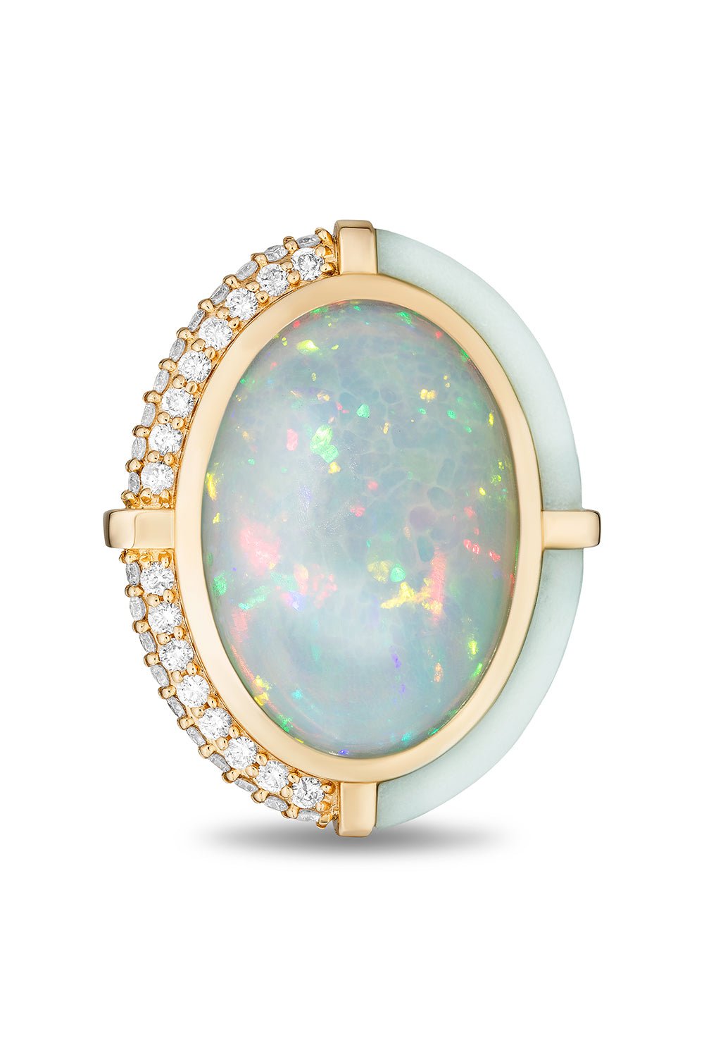 MASON & BOOKS-Large Sugar And Spice Cocktail Ring - Opal-YELLOW GOLD