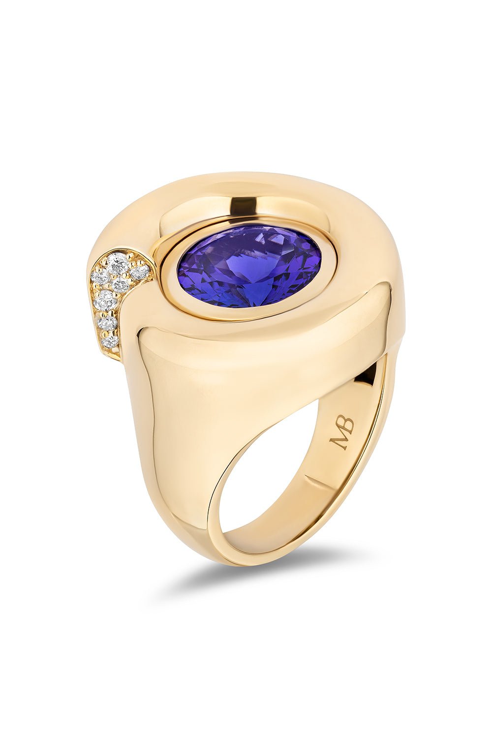 MASON & BOOKS-Tanzanite Nautilus Ring-YELLOW GOLD