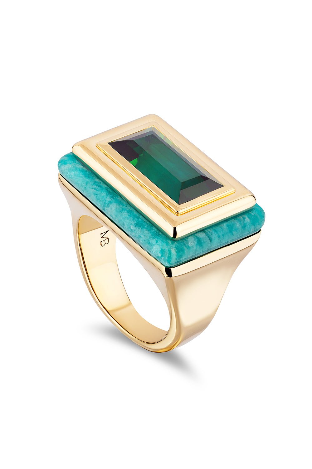 MASON & BOOKS-Tourmaline Cupcake Ring-YELLOW GOLD