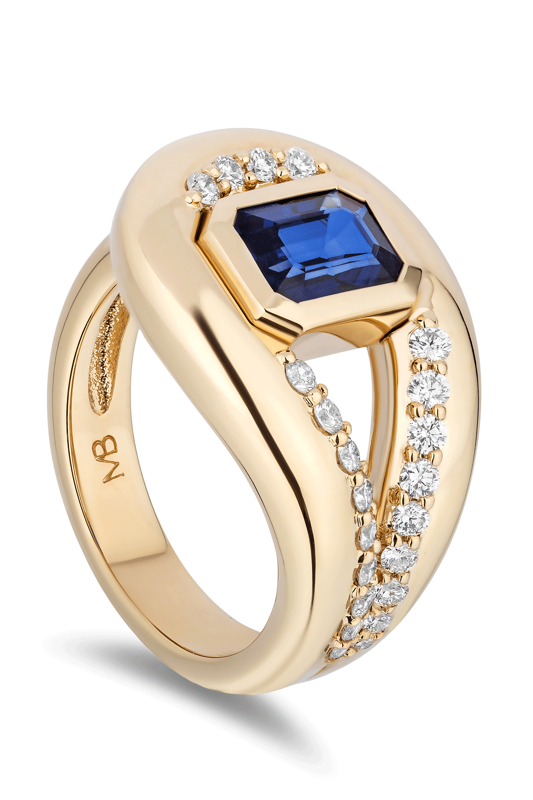 Blue Sapphire Slingshot Lasso Ring-YELLOW GOLD-7-JEWELRYFINE JEWELRING-MASON & BOOKS