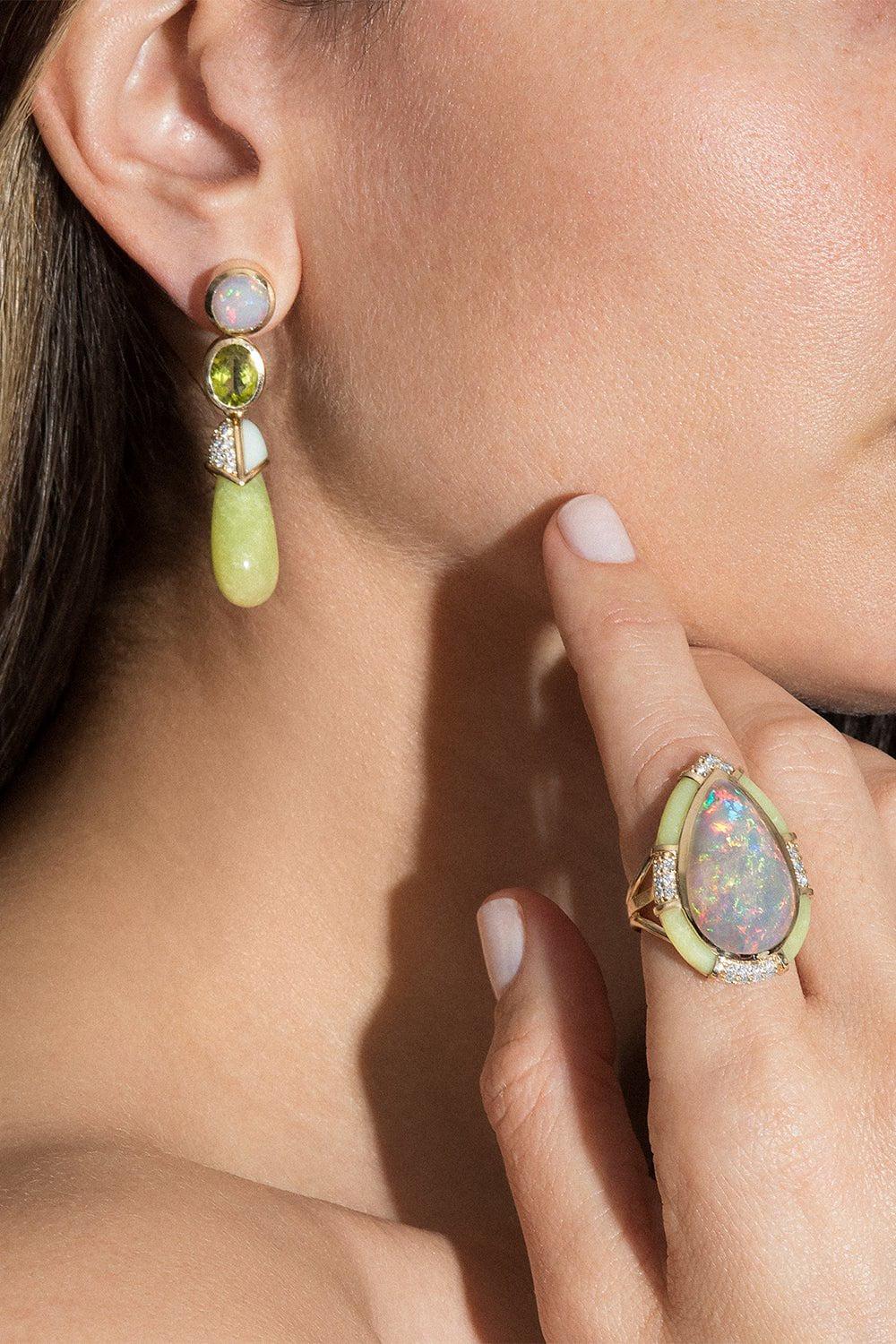 MASON & BOOKS-Opal Sugar And Spice Cocktail Ring-YELLOW GOLD