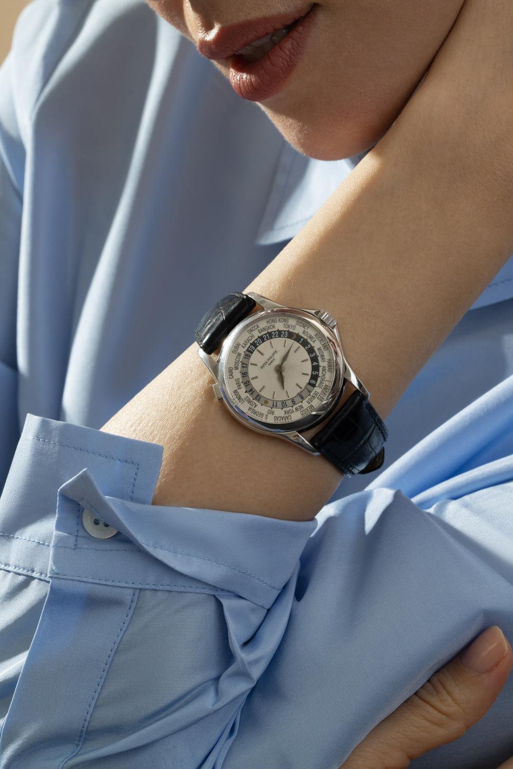 Patek Philippe World Time Watch-WHITE GOLD-37MM-ACCESSORIEWATCHES-MATTHEW BAIN