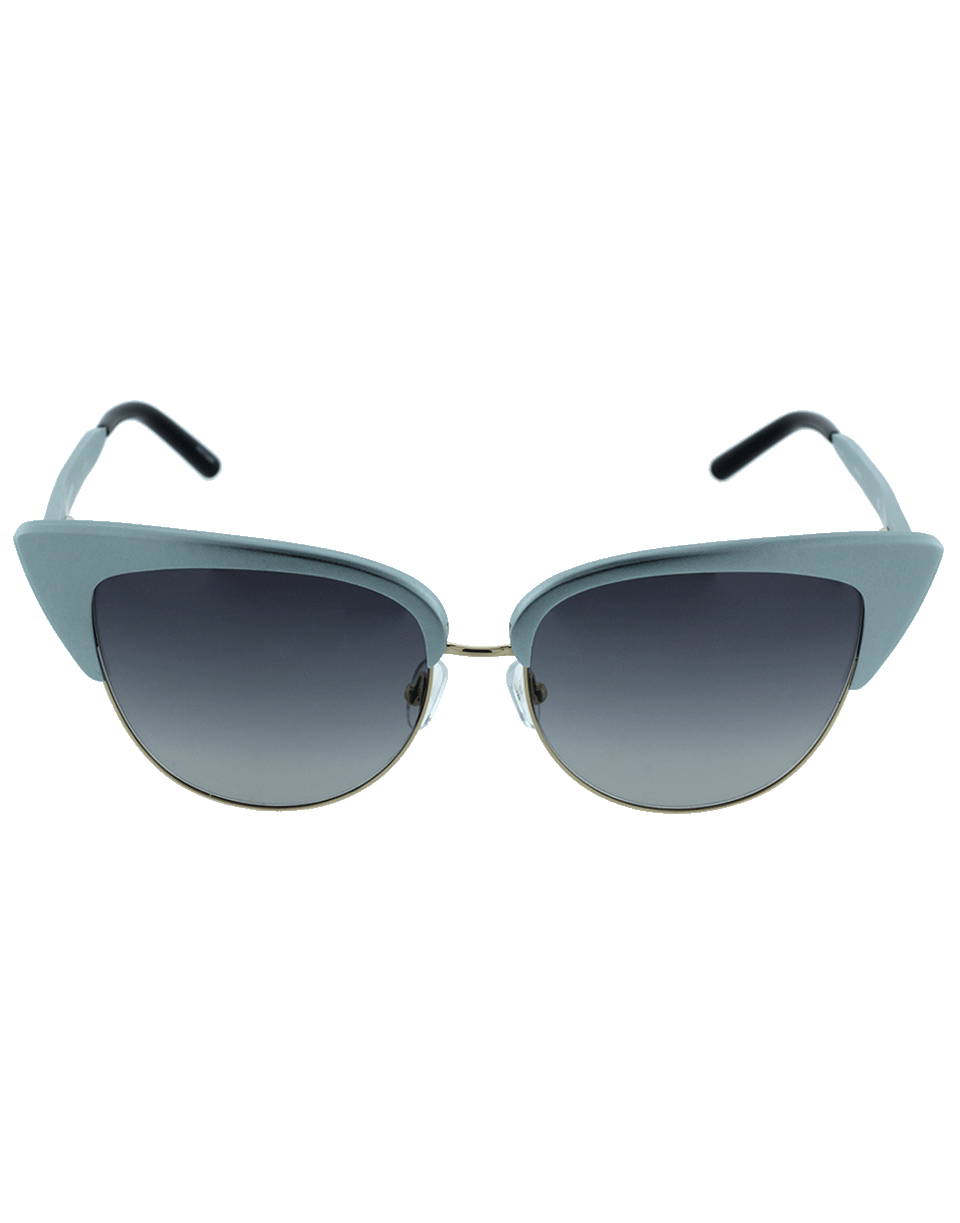 MATTHEW WILLIAMSON-Cat Eye Gold Trim Sunglasses-BLUE