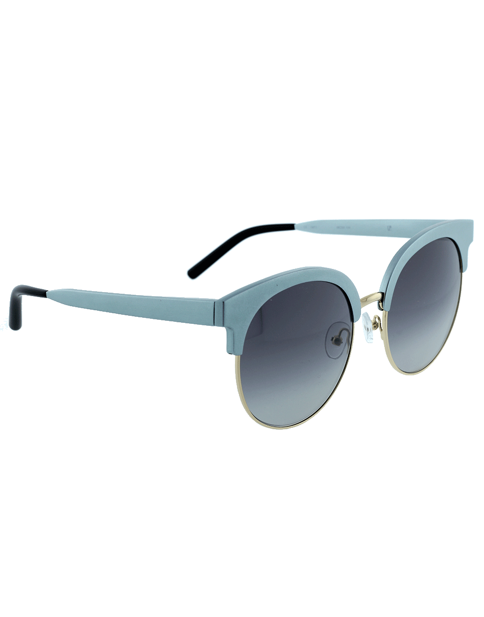MATTHEW WILLIAMSON-Gold Trim Round Sunglasses-BLUE