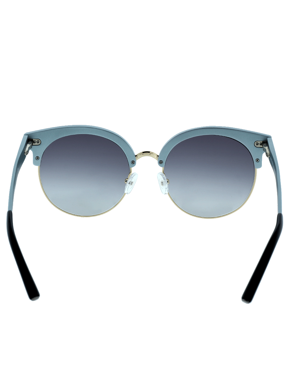 MATTHEW WILLIAMSON-Gold Trim Round Sunglasses-BLUE
