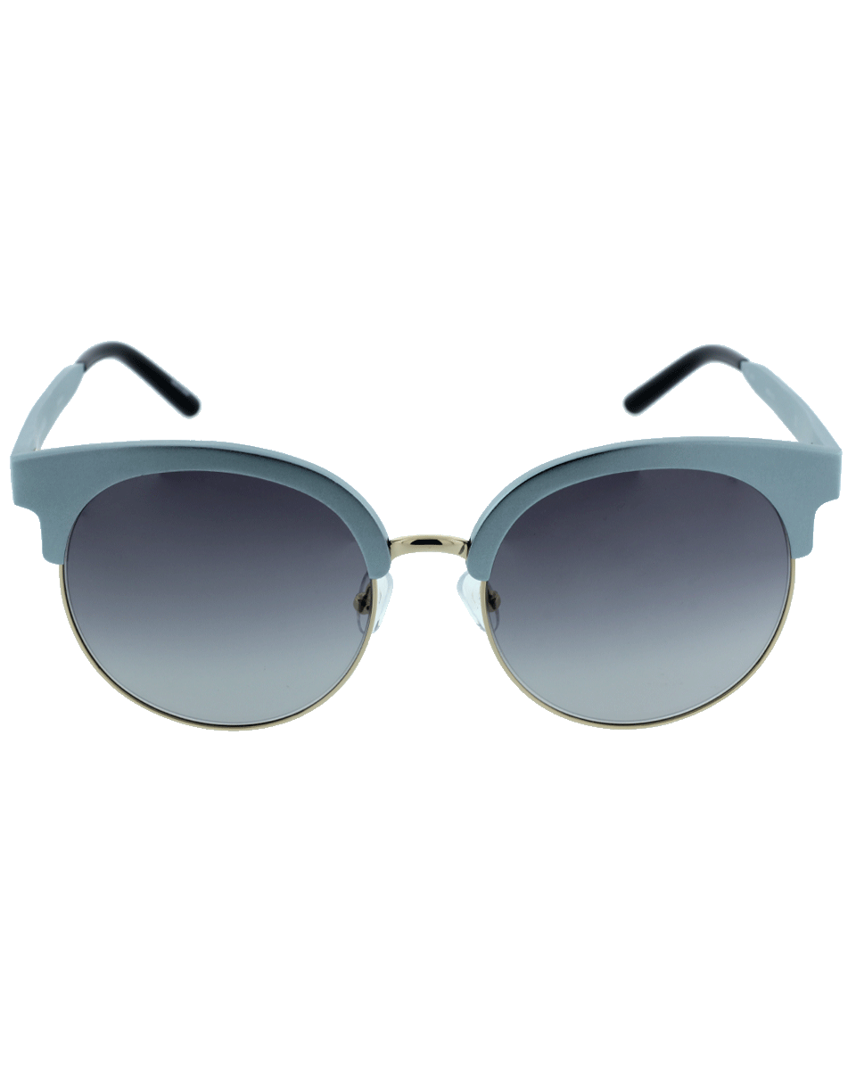 MATTHEW WILLIAMSON-Gold Trim Round Sunglasses-BLUE