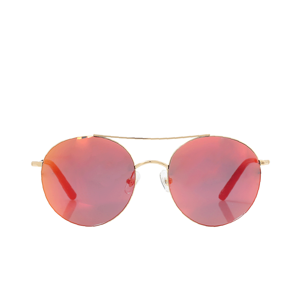 MATTHEW WILLIAMSON-Rounded Mirror Sunglasses-GLD/ORNG