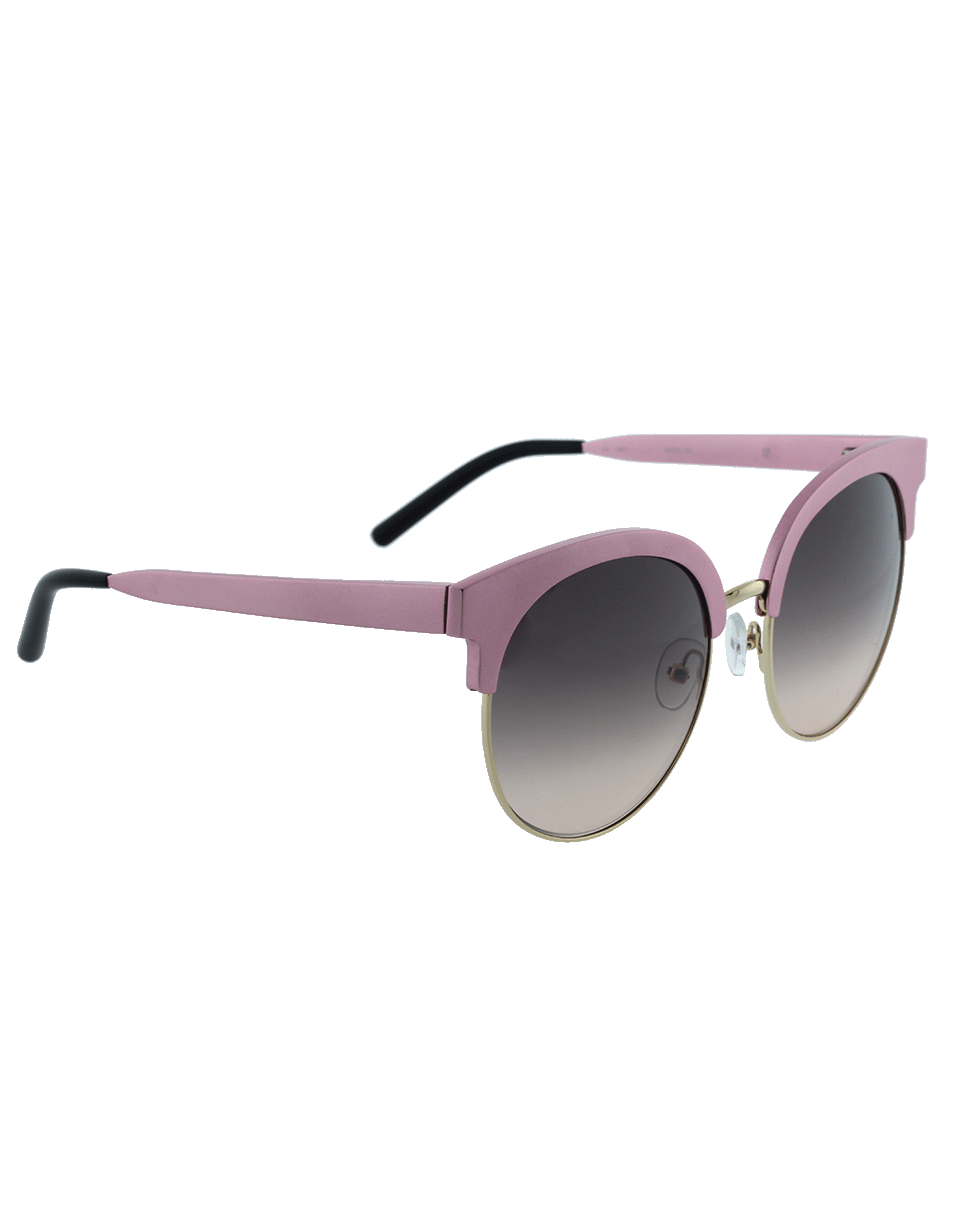 MATTHEW WILLIAMSON-Gold Trim Round Sunglasses-PINK