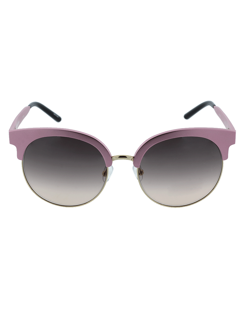 MATTHEW WILLIAMSON-Gold Trim Round Sunglasses-PINK