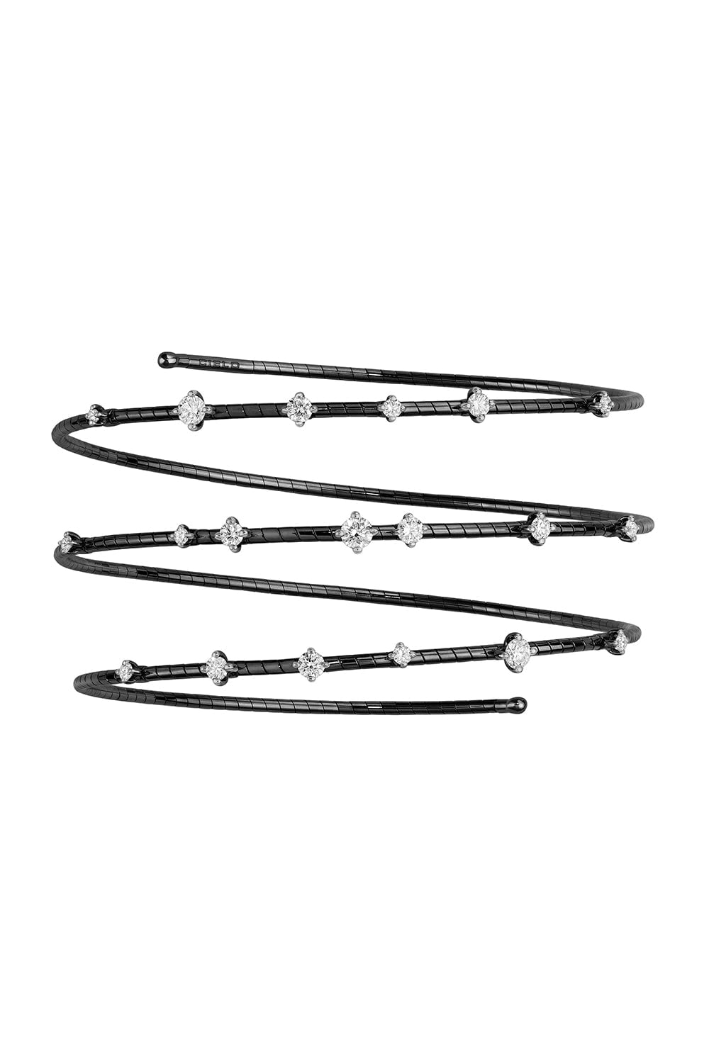 MATTIA CIELO-Black 3 Row Diamond Bracelet-BLACK GOLD