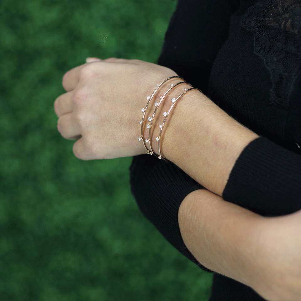 MATTIA CIELO-Rugiada Three-Circle Wrap Bracelet-ROSE GLD