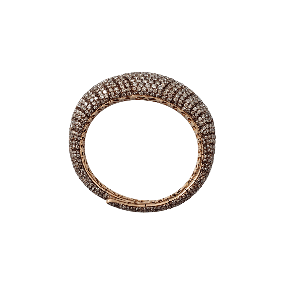 MATTIA CIELO-Iguana Cognac Diamond Pave Bracelet-ROSE GOLD