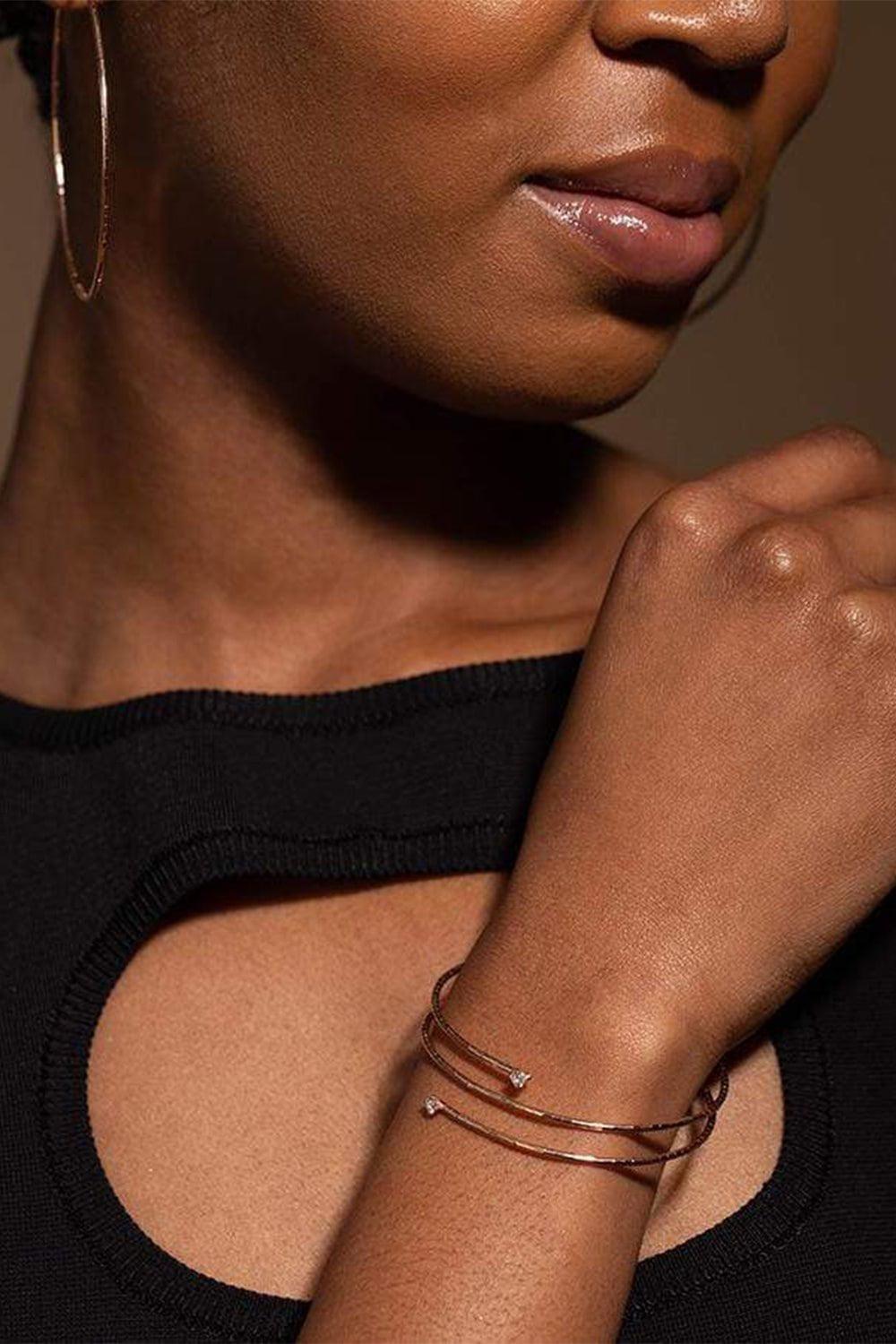 MATTIA CIELO-Rugiada Diamond Triple Wrap Bracelet-ROSE GOLD
