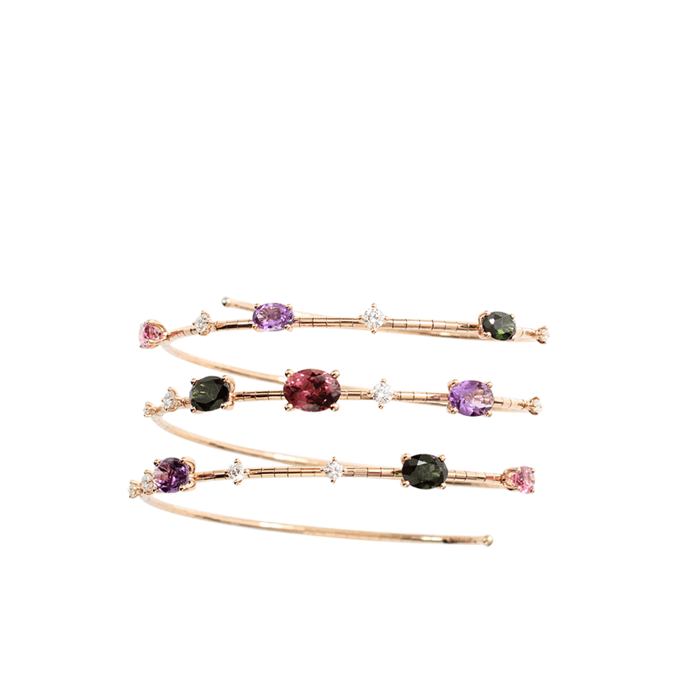 MATTIA CIELO-Rugiada Three-Circle Wrap Rainbow Bracelet-ROSE GOLD
