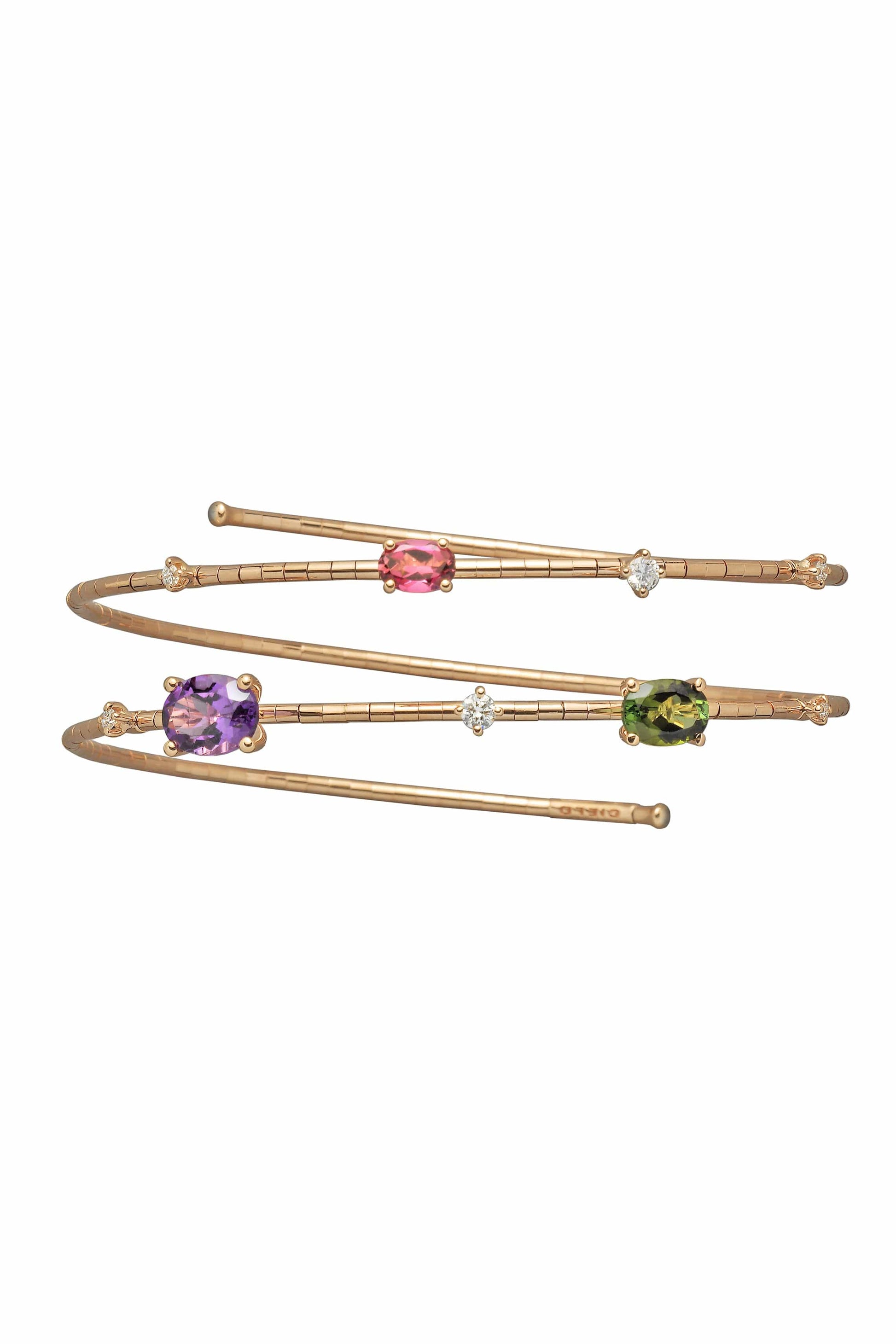 MATTIA CIELO-Rugiada Rainbow 2 Wrap Bracelet-ROSE GOLD