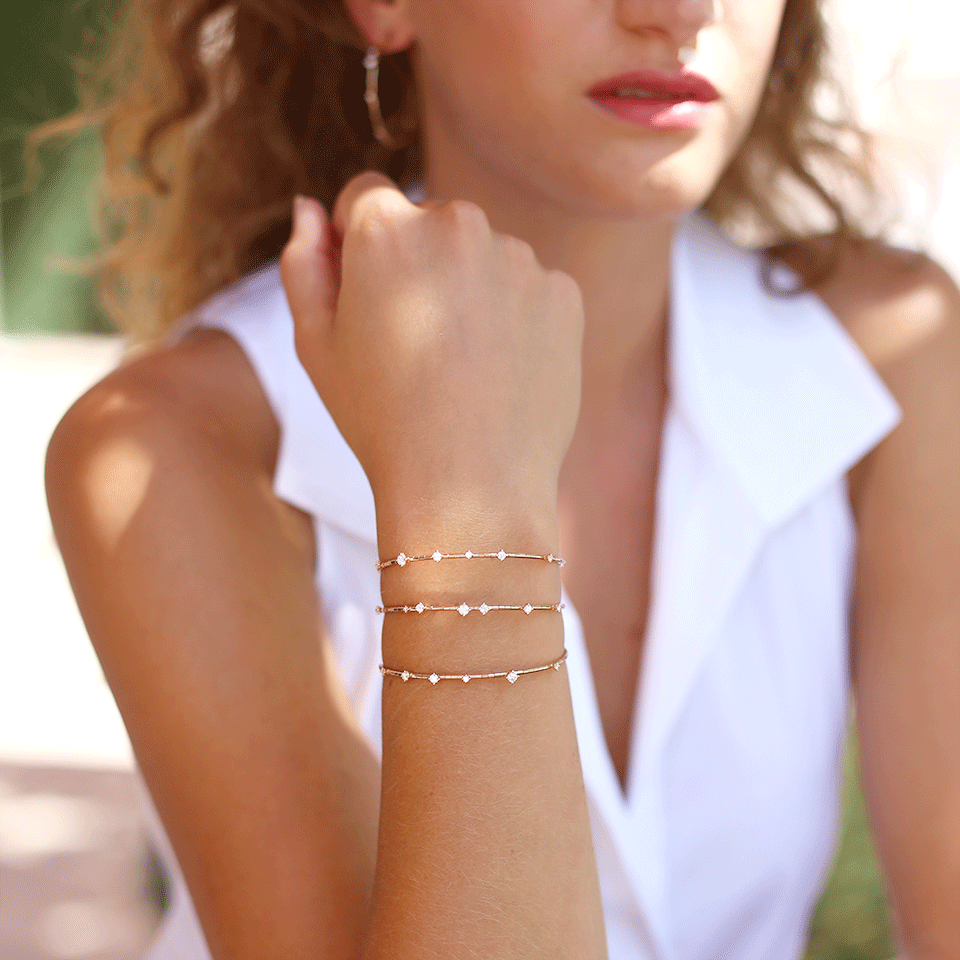 MATTIA CIELO-Rugiada Three-Circle Wrap Diamond Bracelet-ROSE GOLD