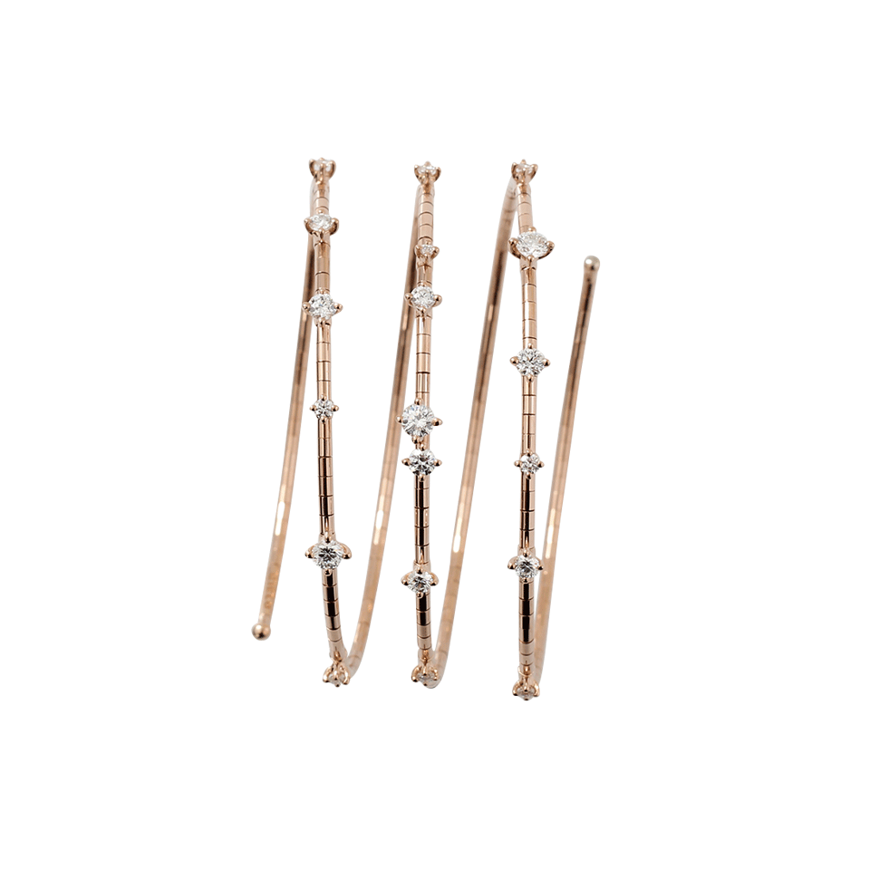 MATTIA CIELO-Rugiada Three-Circle Wrap Diamond Bracelet-ROSE GOLD