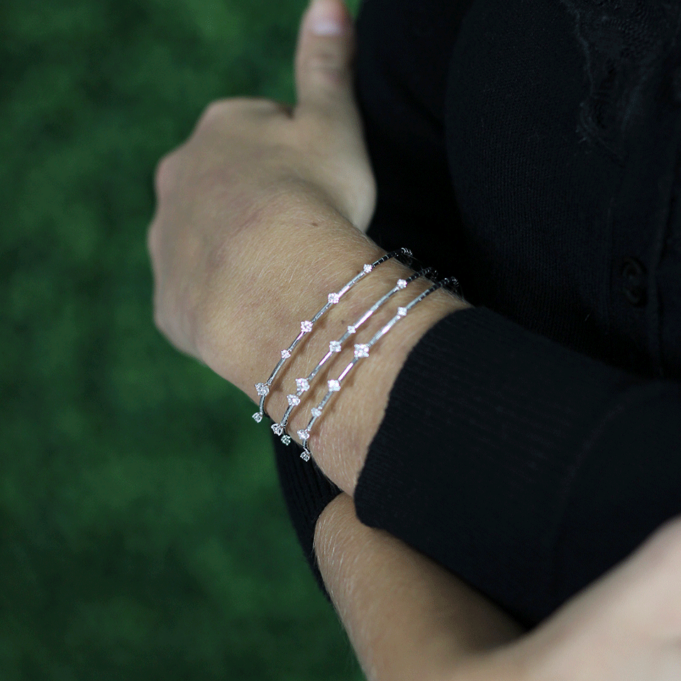 MATTIA CIELO-Rugiada Three-Circle Wrap Diamond Bracelet-WHITE GOLD