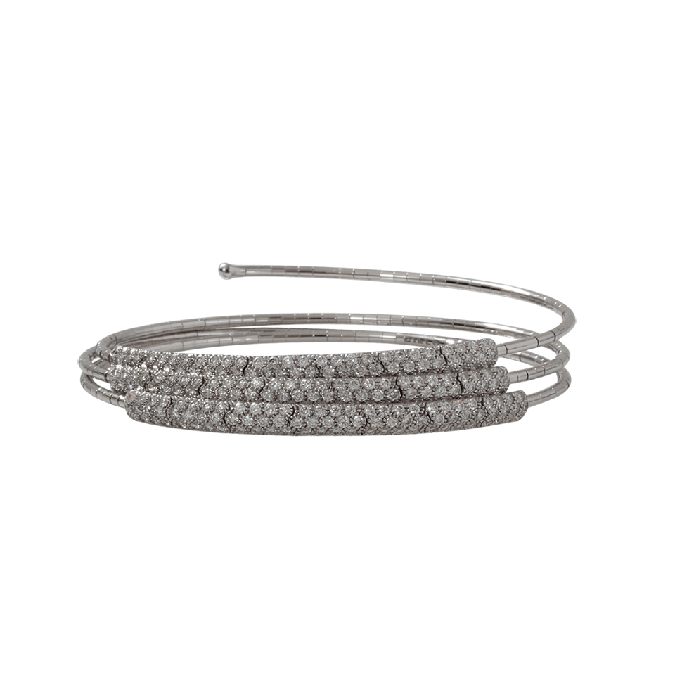 MATTIA CIELO-Rugiada Three Wrap Pave Bracelet-WHITE GOLD