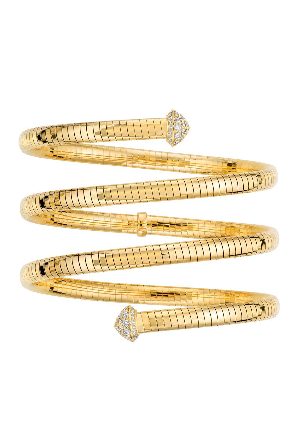 Rugiada 3 Row Diamond Tip Serpent Bracelet-YELLOW GOLD-M-JEWELRYFINE JEWELBRACELET O-MATTIA CIELO