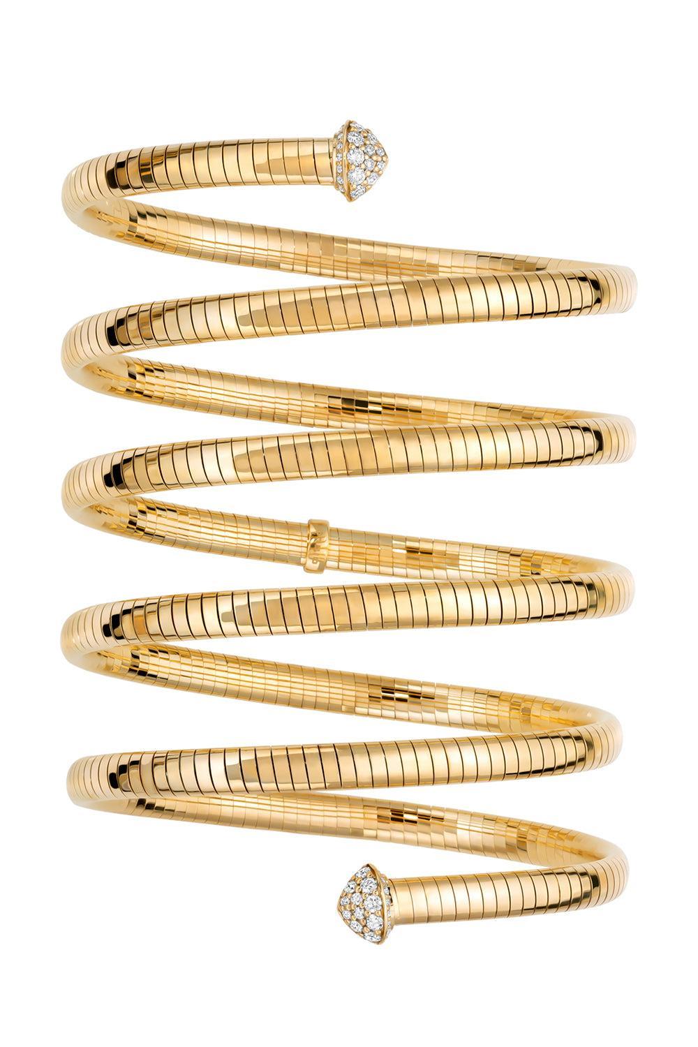 Rugiada 5 Row Diamond Tip Serpent Bracelet-YELLOW GOLD-M-JEWELRYFINE JEWELBRACELET O-MATTIA CIELO