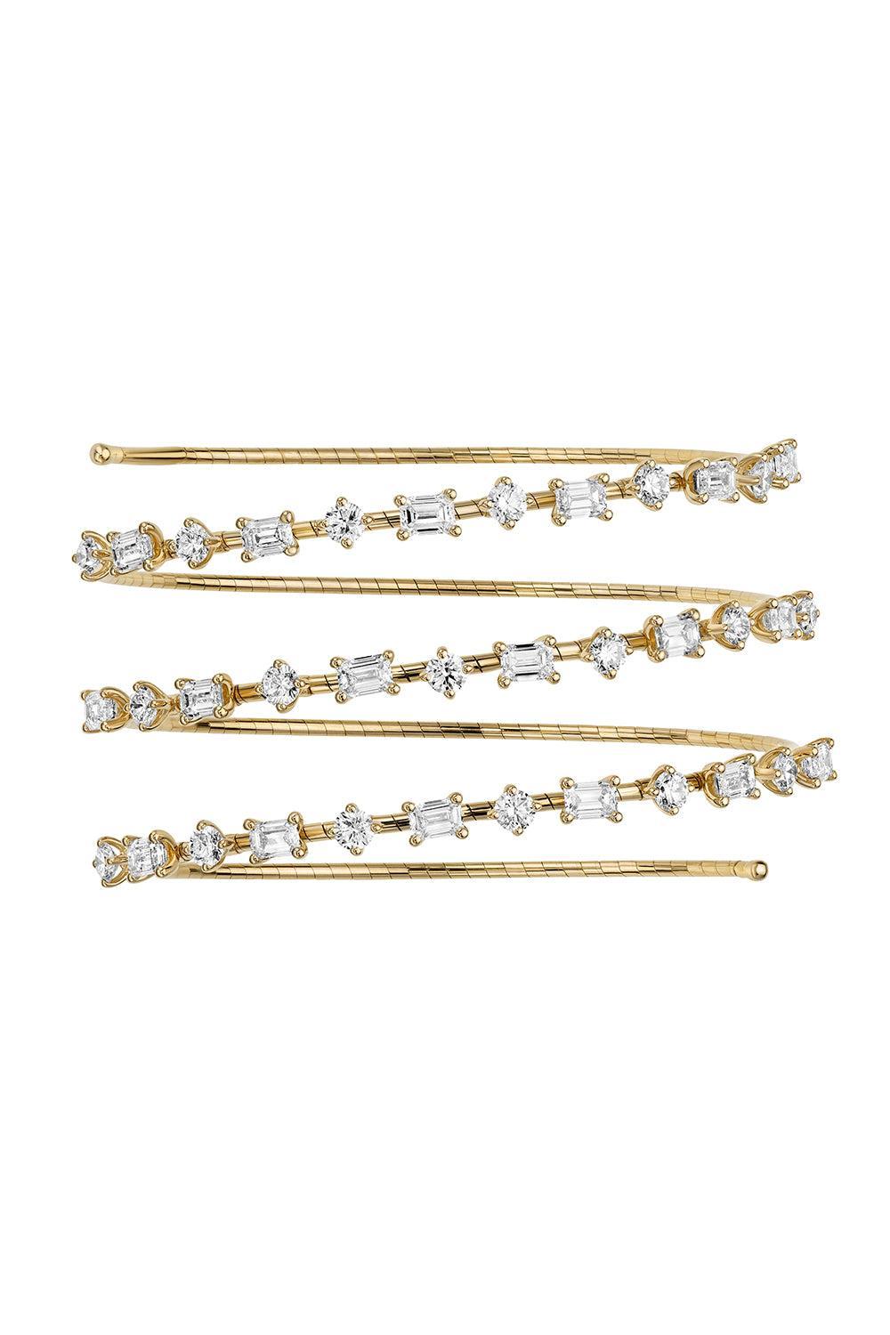 Rugiada Mix Cut Diamond Wrap Bracelet-YELLOW GOLD-M-JEWELRYFINE JEWELBRACELET O-MATTIA CIELO