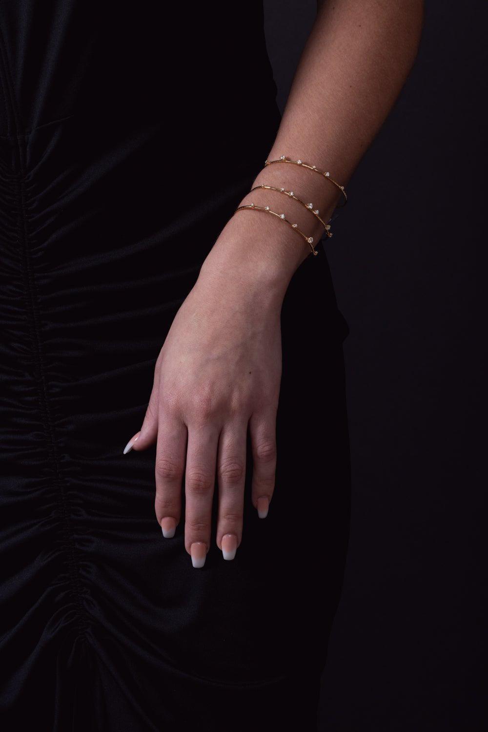 MATTIA CIELO-Rugiada Diamanti 3 row spiral bracelet-YELLOW GOLD