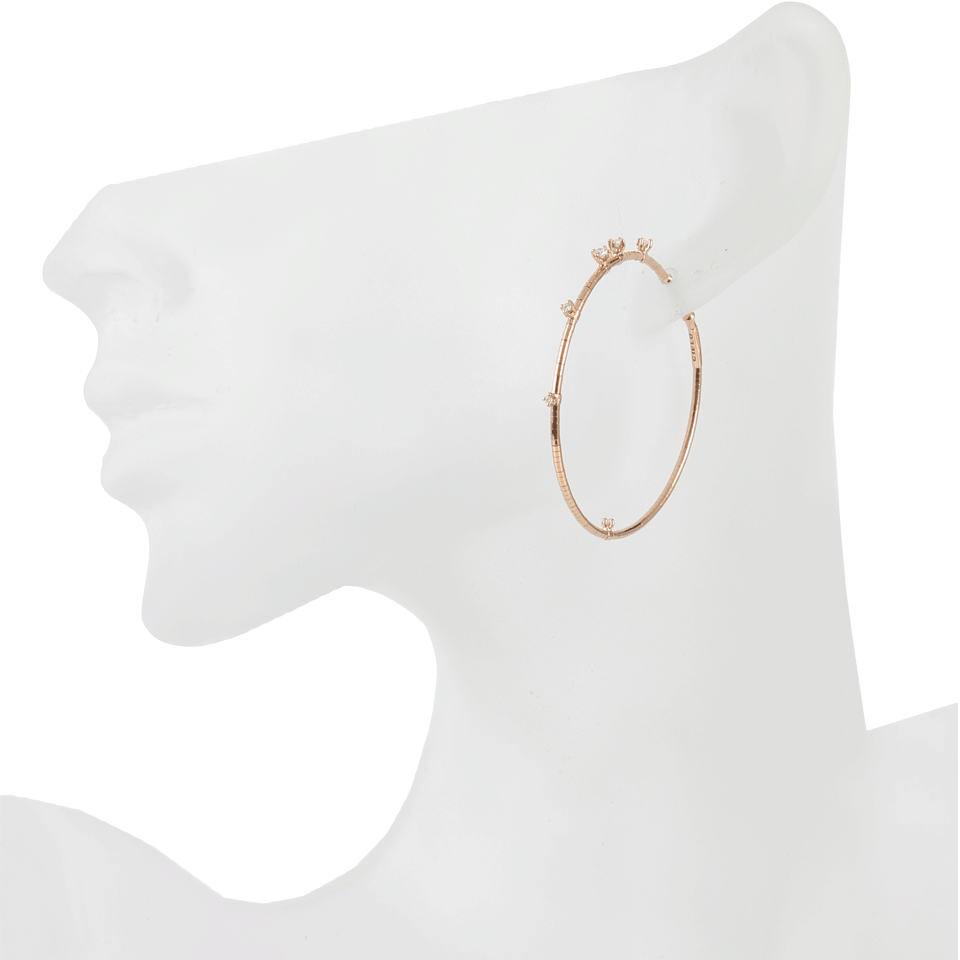 MATTIA CIELO-4CM Rugiada Hoop Earrings-ROSE GLD