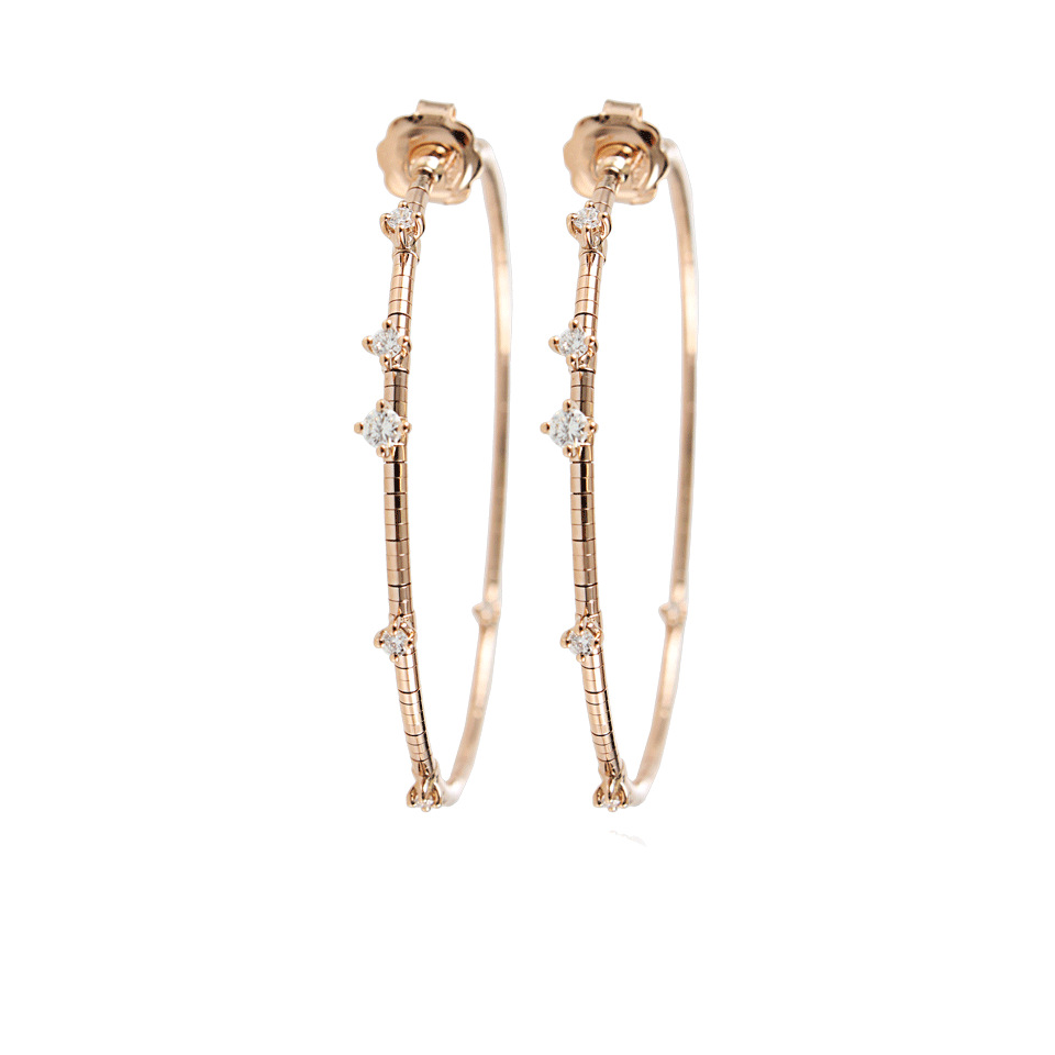 MATTIA CIELO-4CM Rugiada Hoop Earrings-ROSE GLD