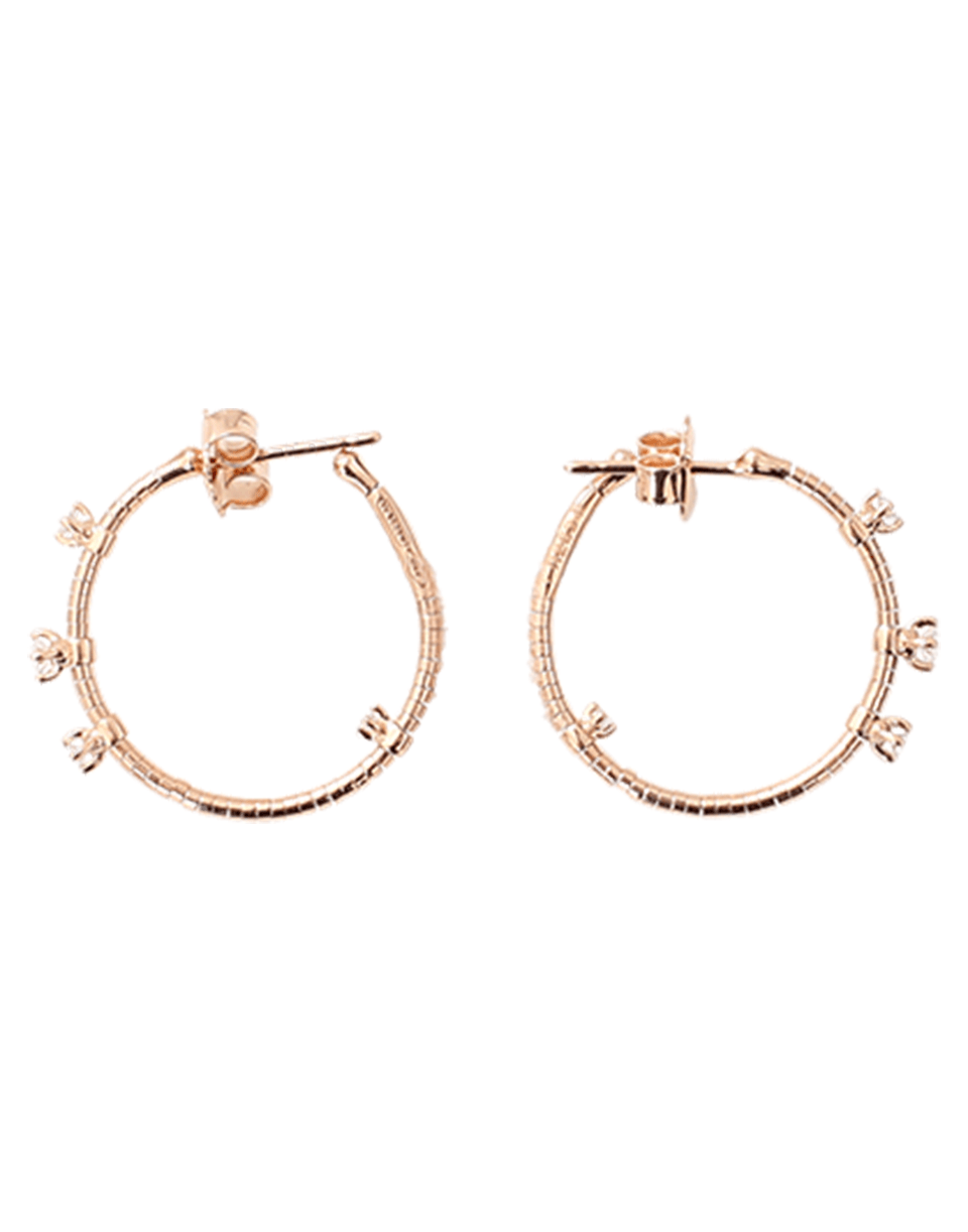 MATTIA CIELO-2cm Rose Gold Rugiada Diamond Hoop Earrings-ROSE GOLD