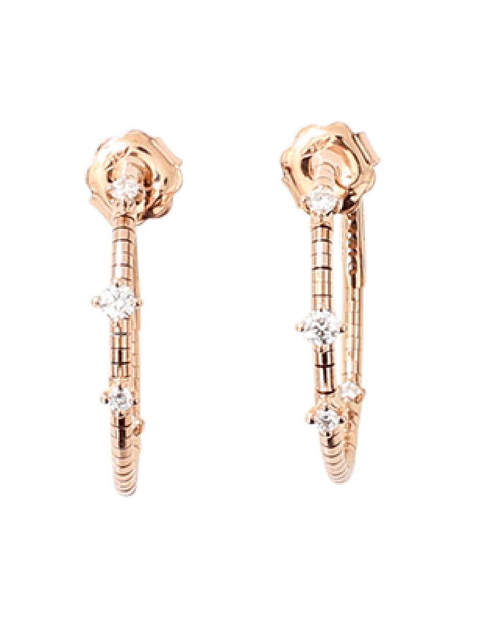 MATTIA CIELO-2cm Rose Gold Rugiada Diamond Hoop Earrings-ROSE GOLD