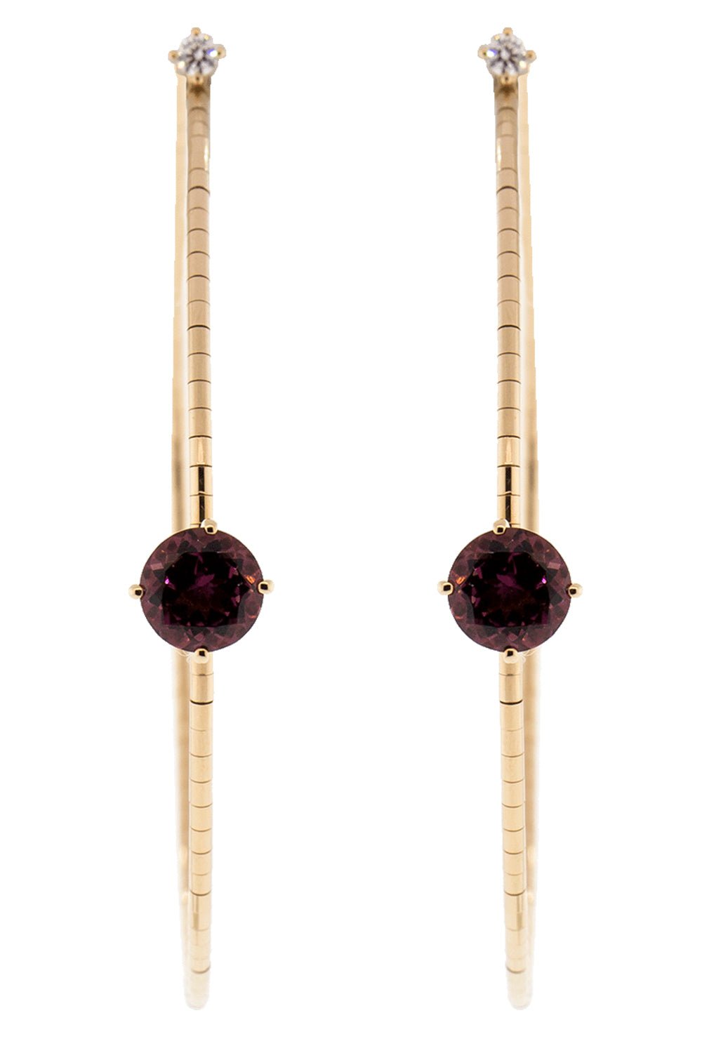 MATTIA CIELO-6cm Pink Tourmaline Hoop Earrings-ROSE GOLD