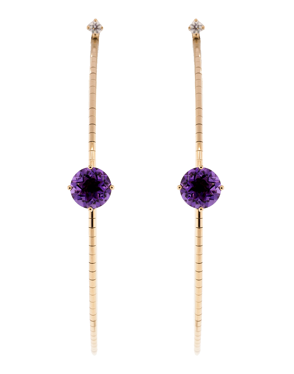 MATTIA CIELO-Amethyst Hoop Earrings-ROSE GOLD
