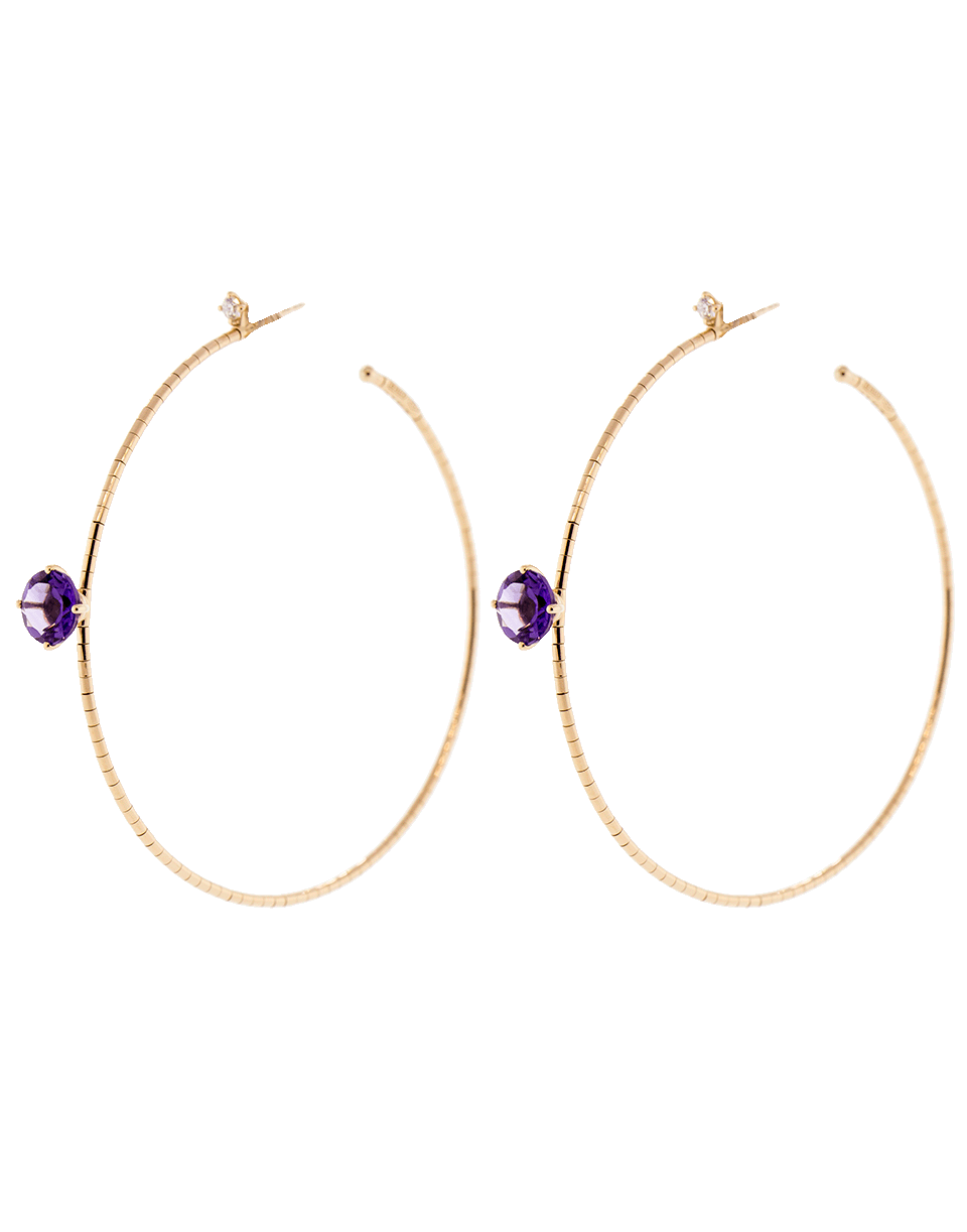 MATTIA CIELO-Amethyst Hoop Earrings-ROSE GOLD
