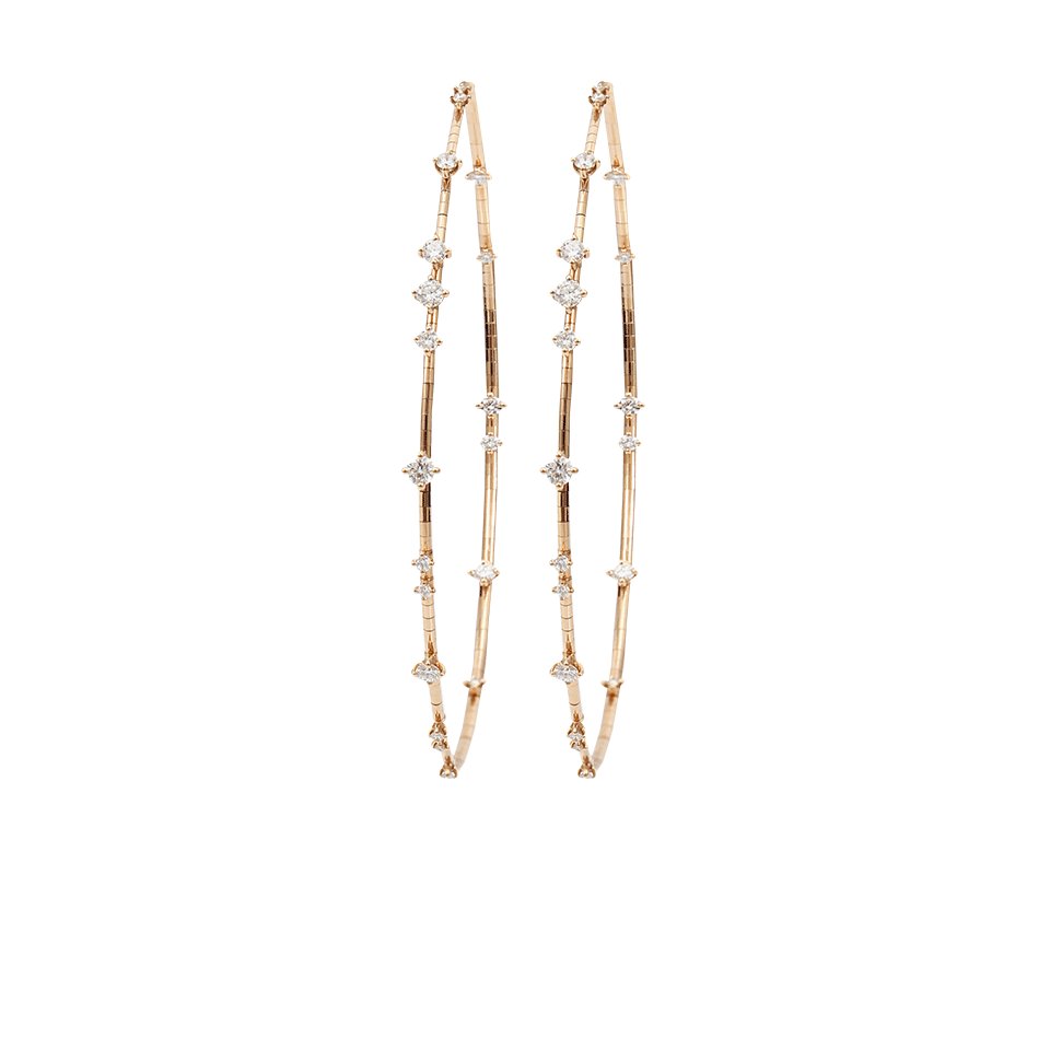 MATTIA CIELO-Rugiada 9CM Diamond Hoop Earrings-ROSE GOLD
