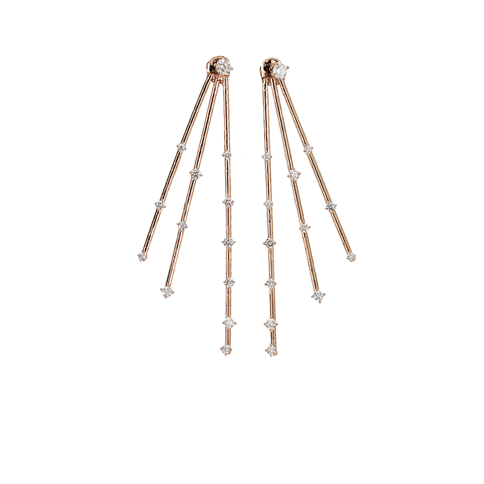 MATTIA CIELO-Rugiada Diamond Cascade Station Earrings-ROSE GOLD