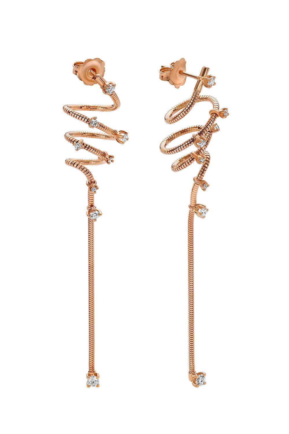 Rugiada Diamond Earrings-ROSE GOLD-JEWELRYFINE JEWELEARRING-MATTIA CIELO
