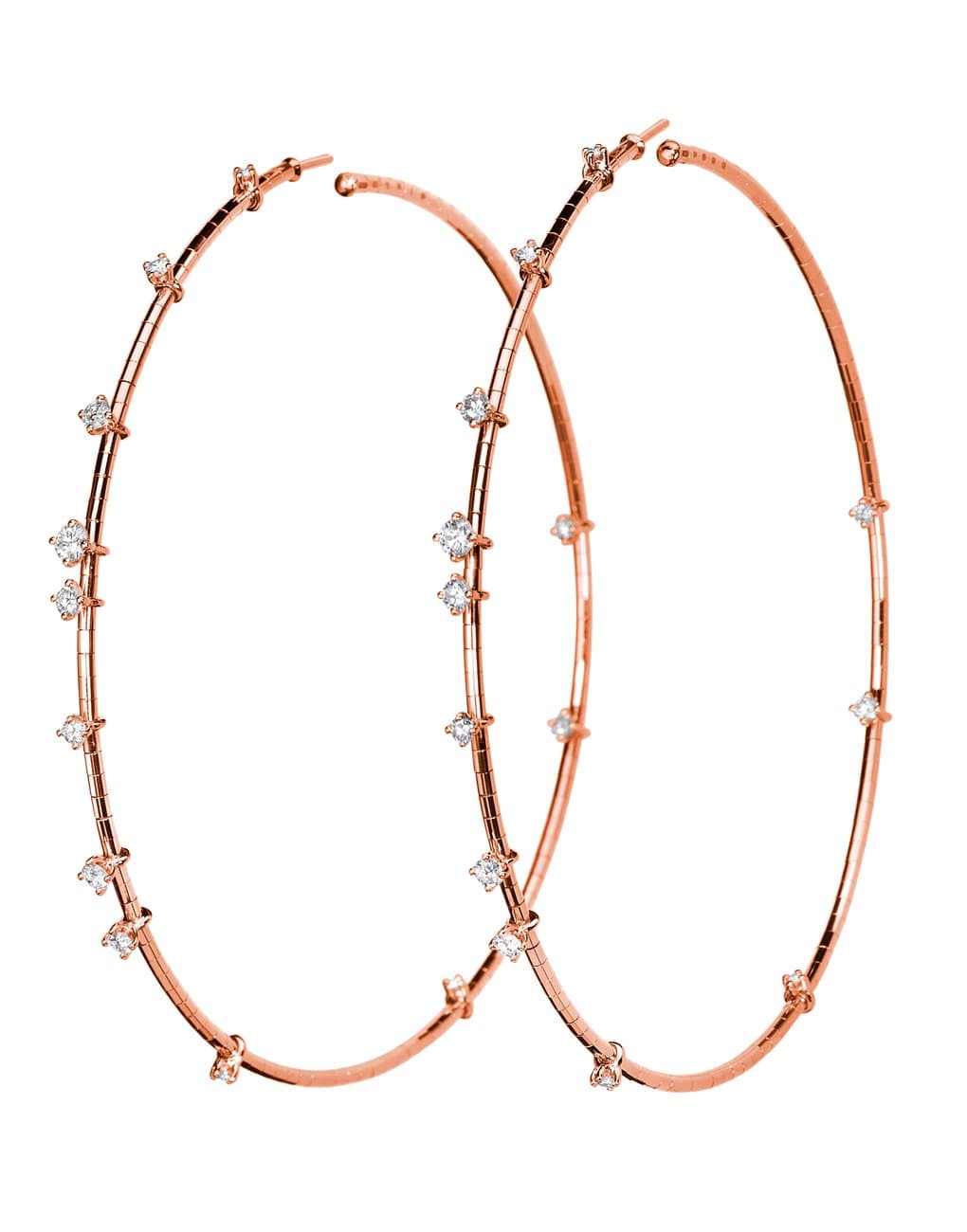 MATTIA CIELO-Rugiada Diamond Hoop Earrings-ROSE GOLD