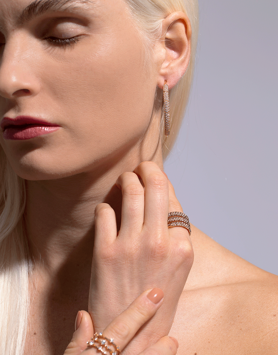 MATTIA CIELO-Rugiada Diamond Pave Hoop Earrings-ROSE GOLD