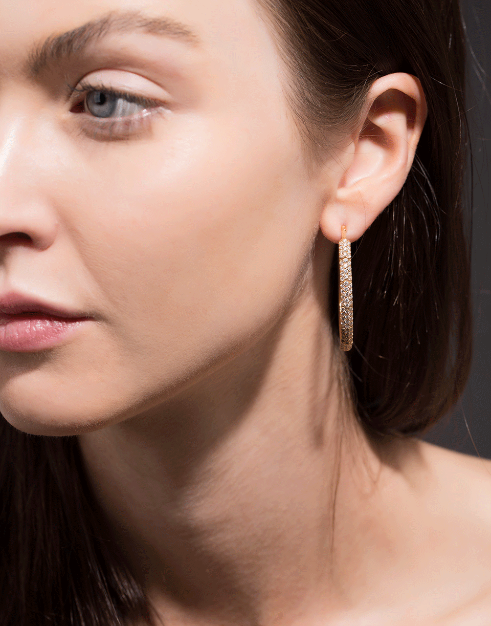 MATTIA CIELO-Rugiada Diamond Pave Hoop Earrings-ROSE GOLD